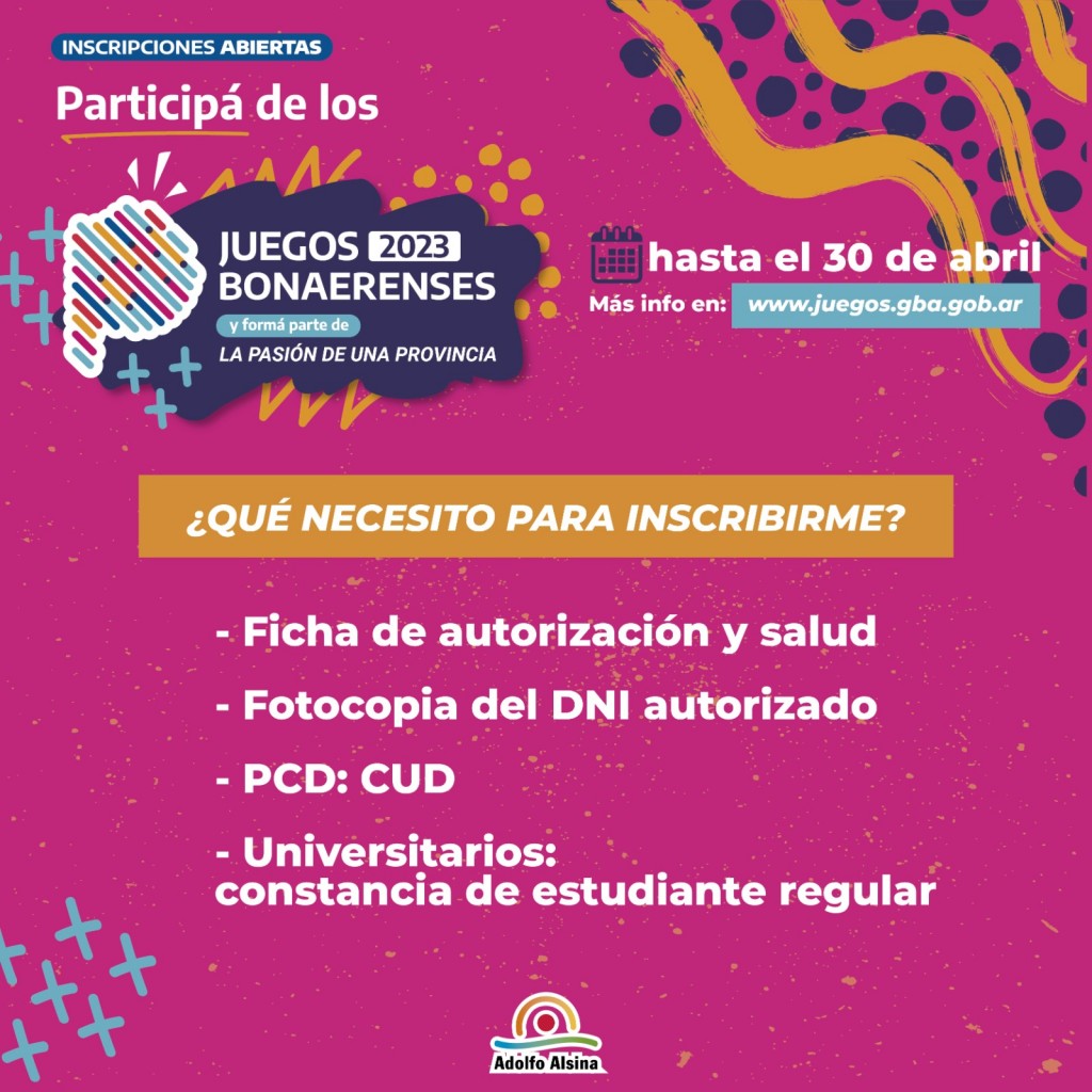 Invitan a inscribirse a los Juegos Bonaerenses en Rivera
